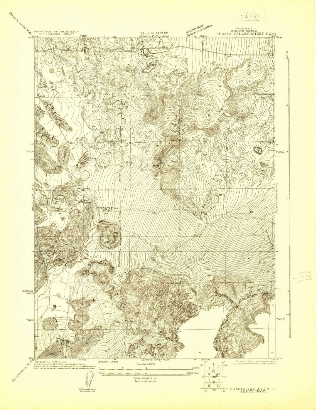 1922 Shasta Valley Sheet No 10, CA - California - USGS Topographic Map