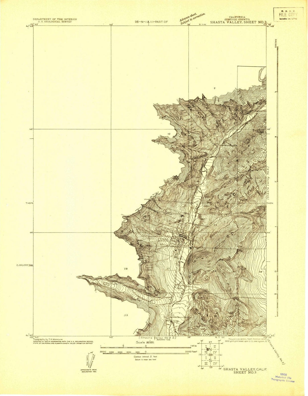 1922 Shasta Valley Sheet No 3, CA - California - USGS Topographic Map