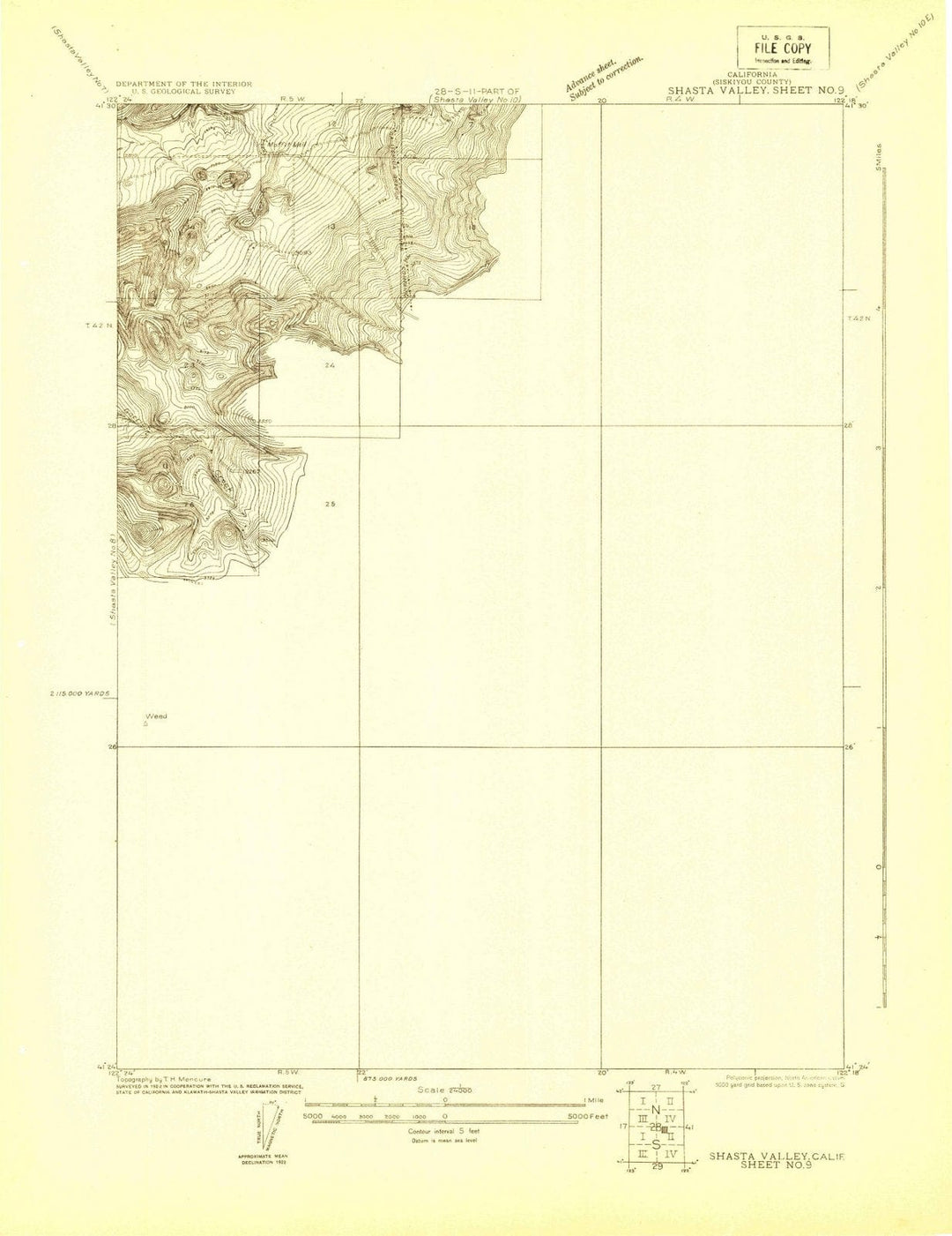 1922 Shasta Valley Sheet No 9, CA - California - USGS Topographic Map