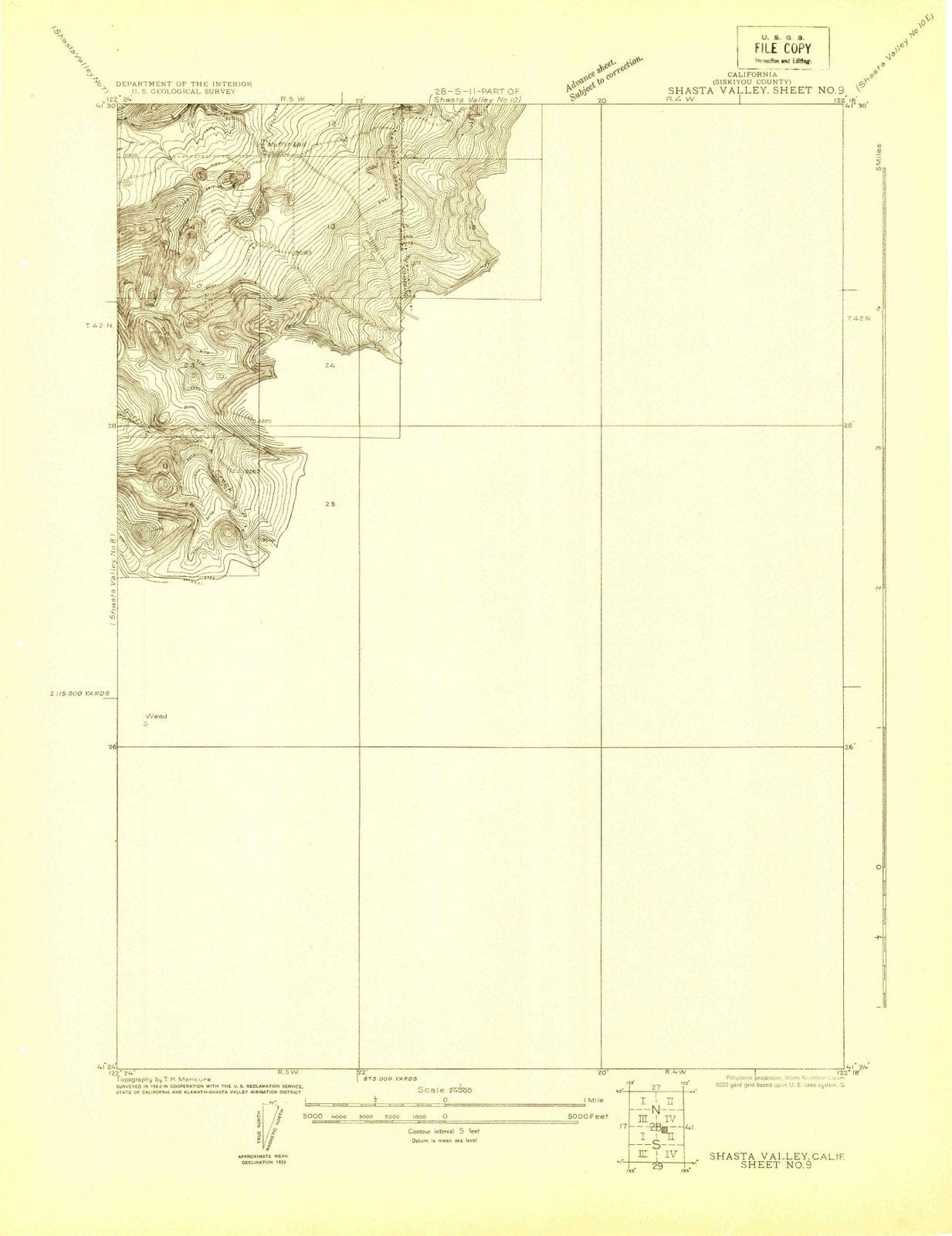 1922 Shasta Valley Sheet No 9, CA - California - USGS Topographic Map