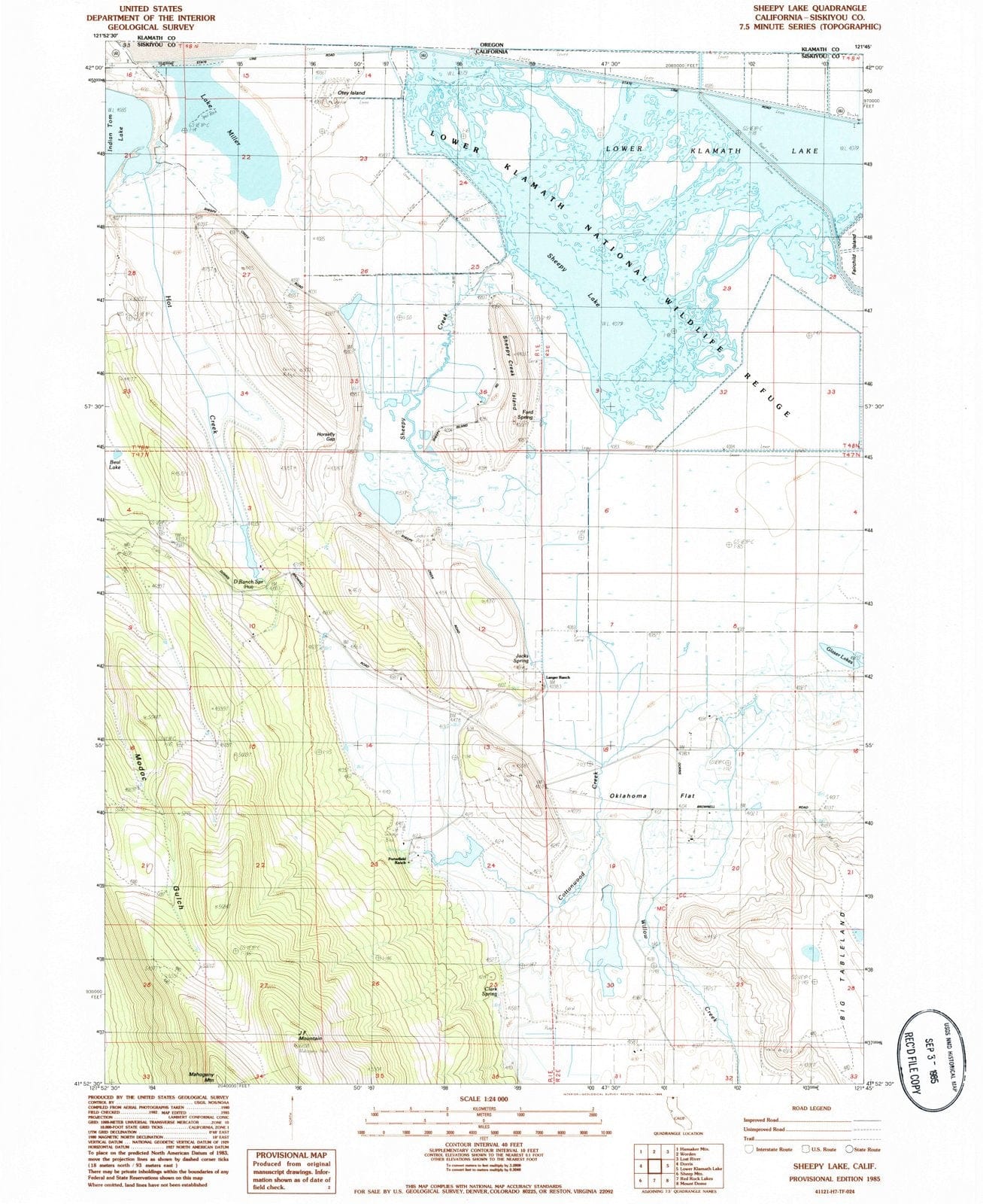 1985 Sheepy Lake, CA - California - USGS Topographic Map