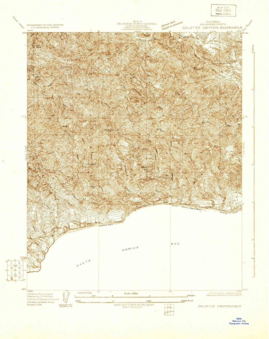 1929 Solstice Canyon, CA - California - USGS Topographic Map