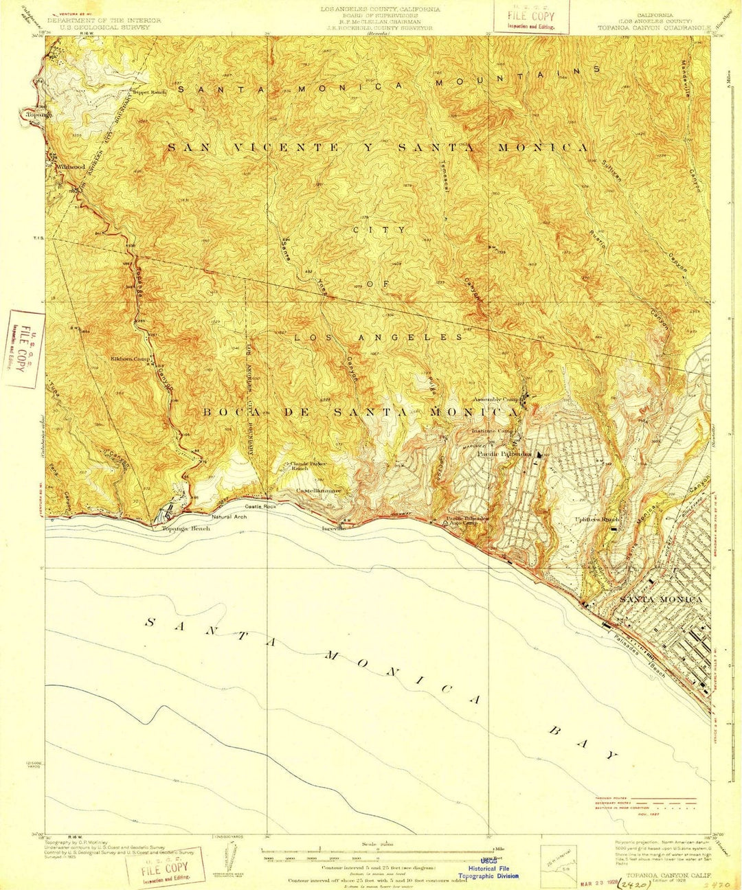 1928 Topanga Canyon, CA - California - USGS Topographic Map