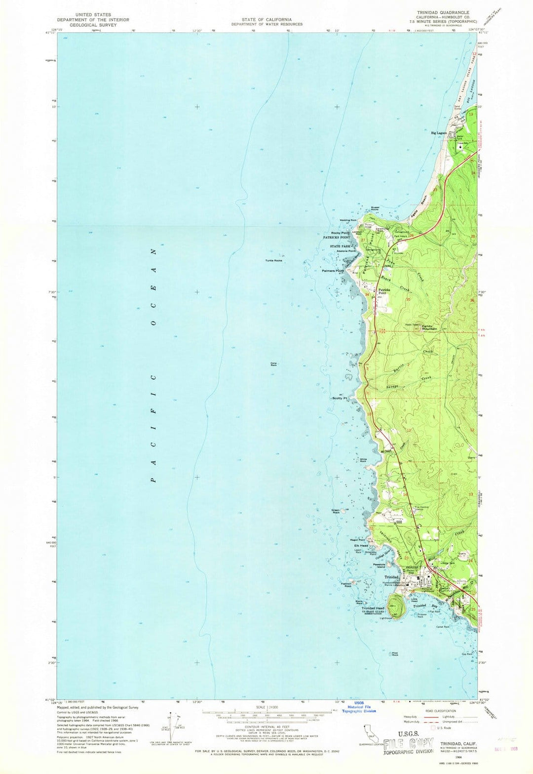 1966 Trinidad, CA - California - USGS Topographic Map