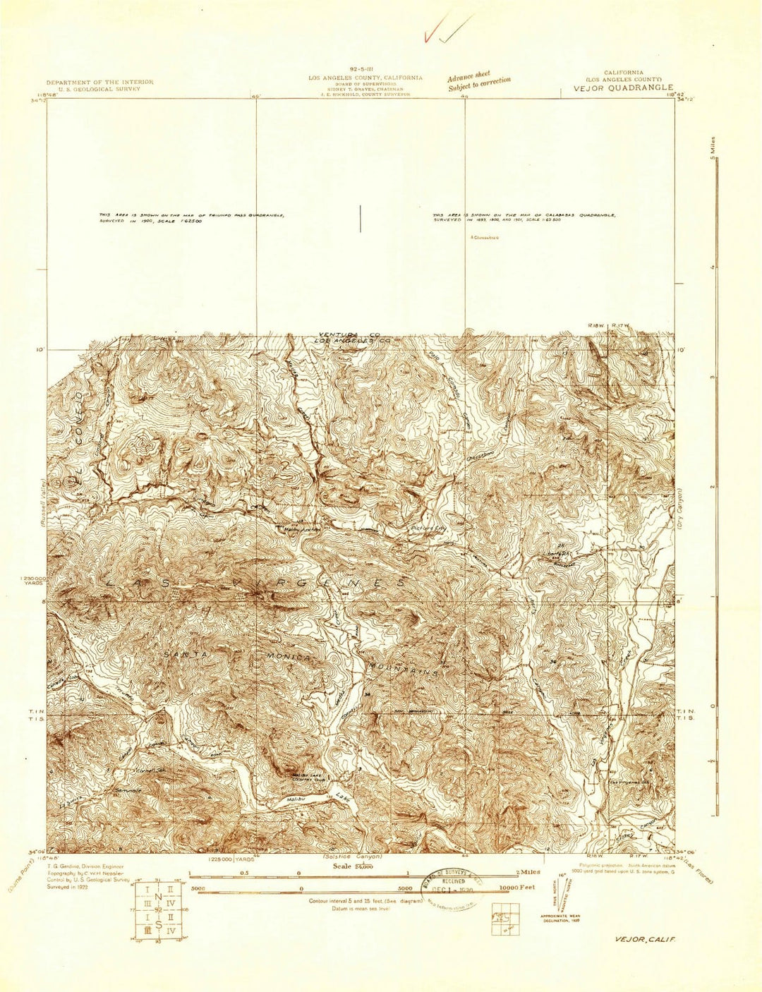 1929 Vejor, CA - California - USGS Topographic Map