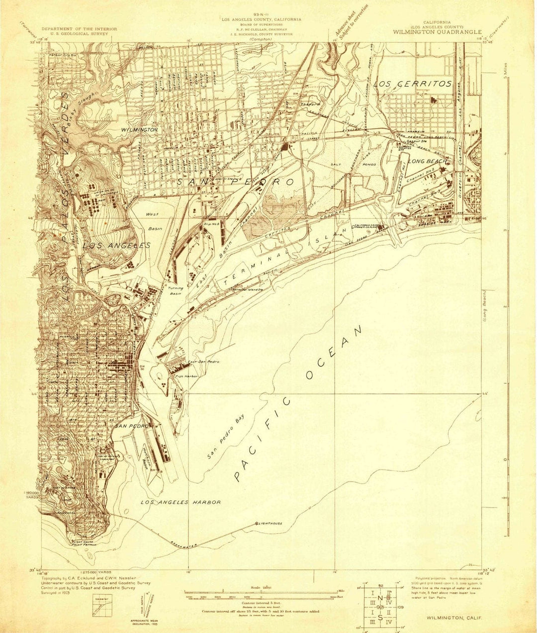 1923 Wilmington, CA - California - USGS Topographic Map