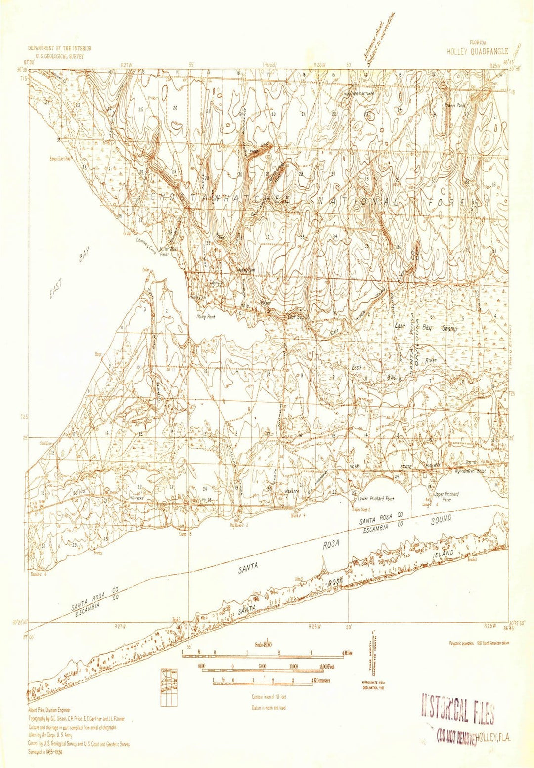 1936 Holly Hill, FL - Florida - USGS Topographic Map v2