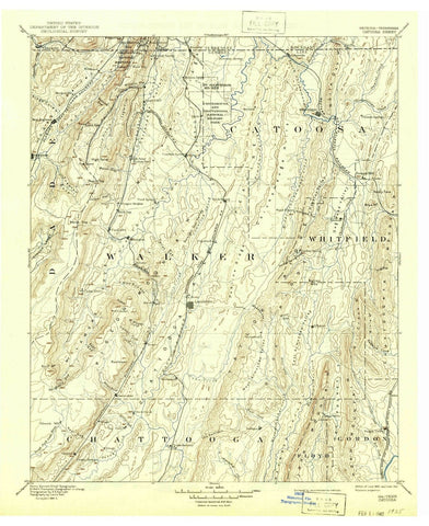 1892 Balance of Catoosa County, GA - Georgia - USGS Topographic Map