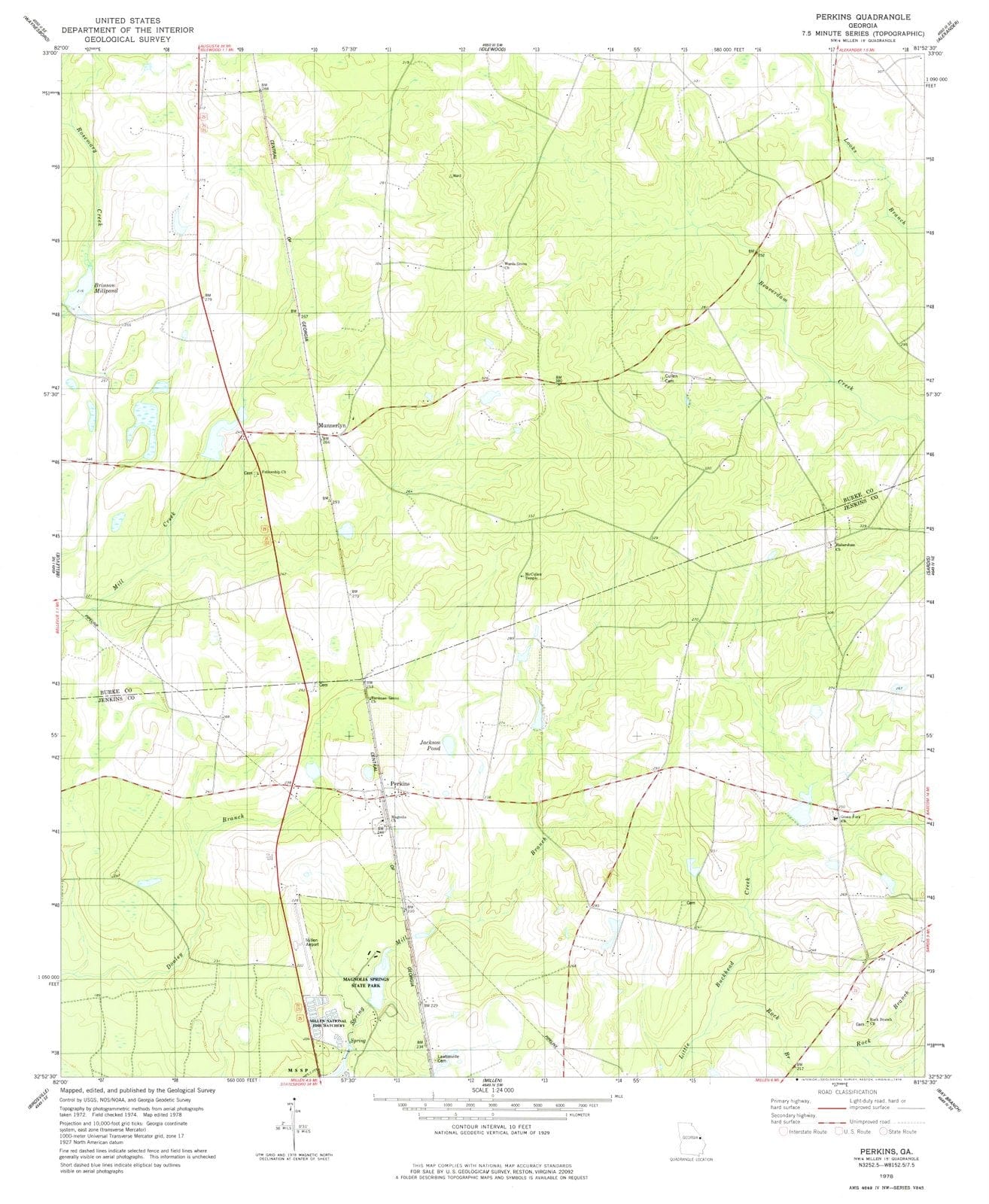 1978 Perkins, GA - Georgia - USGS Topographic Map
