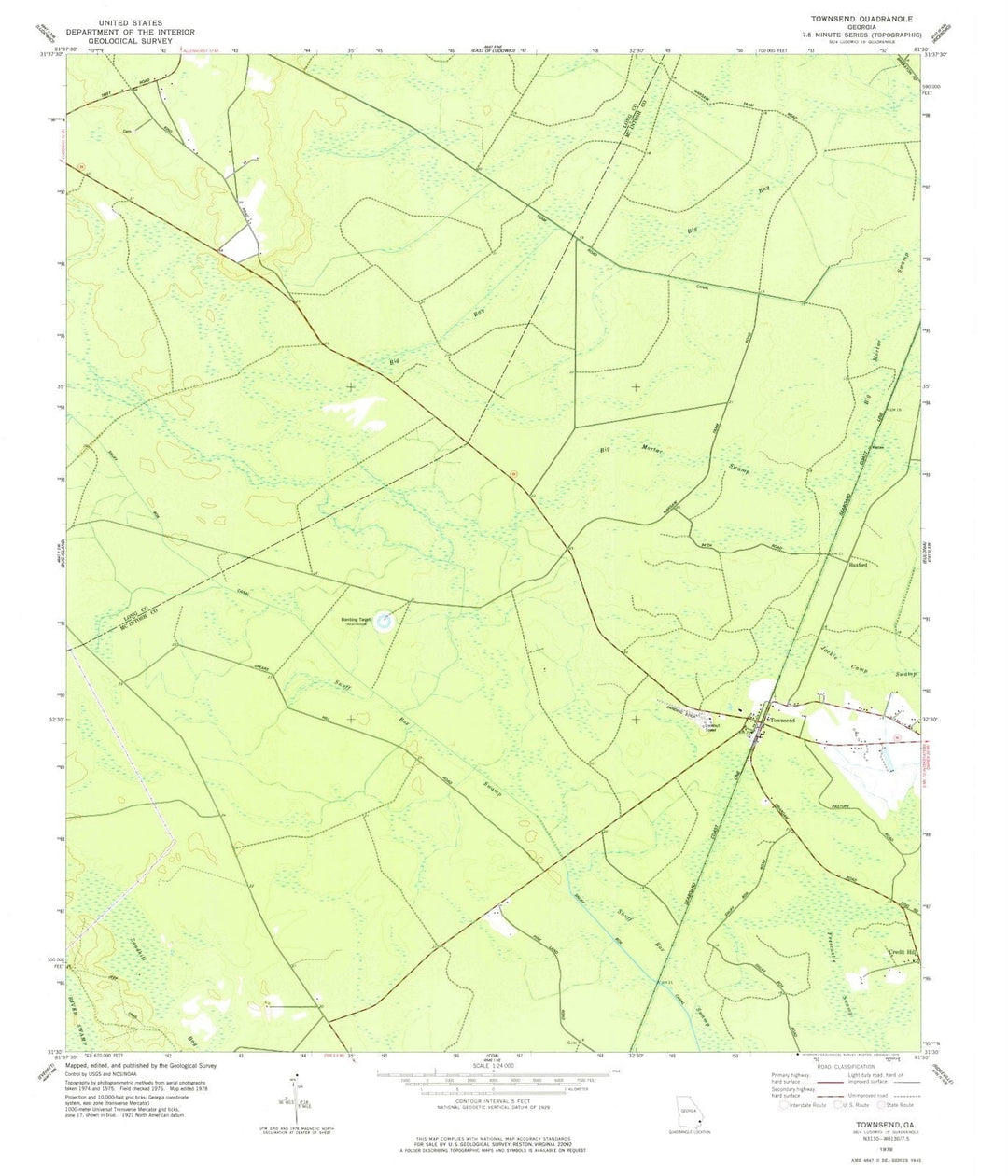 1978 Townsend, GA - Georgia - USGS Topographic Map