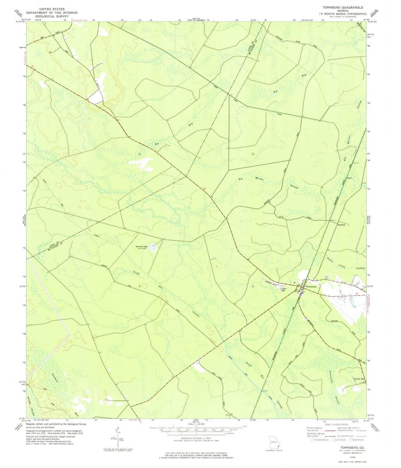 1978 Townsend, GA - Georgia - USGS Topographic Map