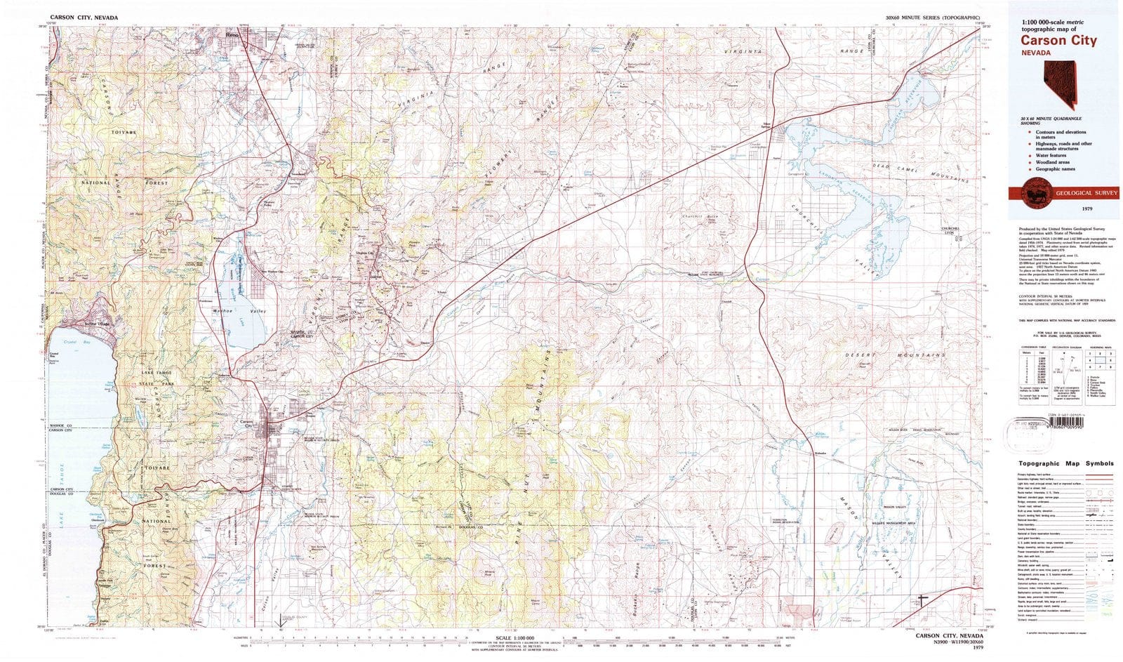 1979 Carson, NV - Nevada - USGS Topographic Map