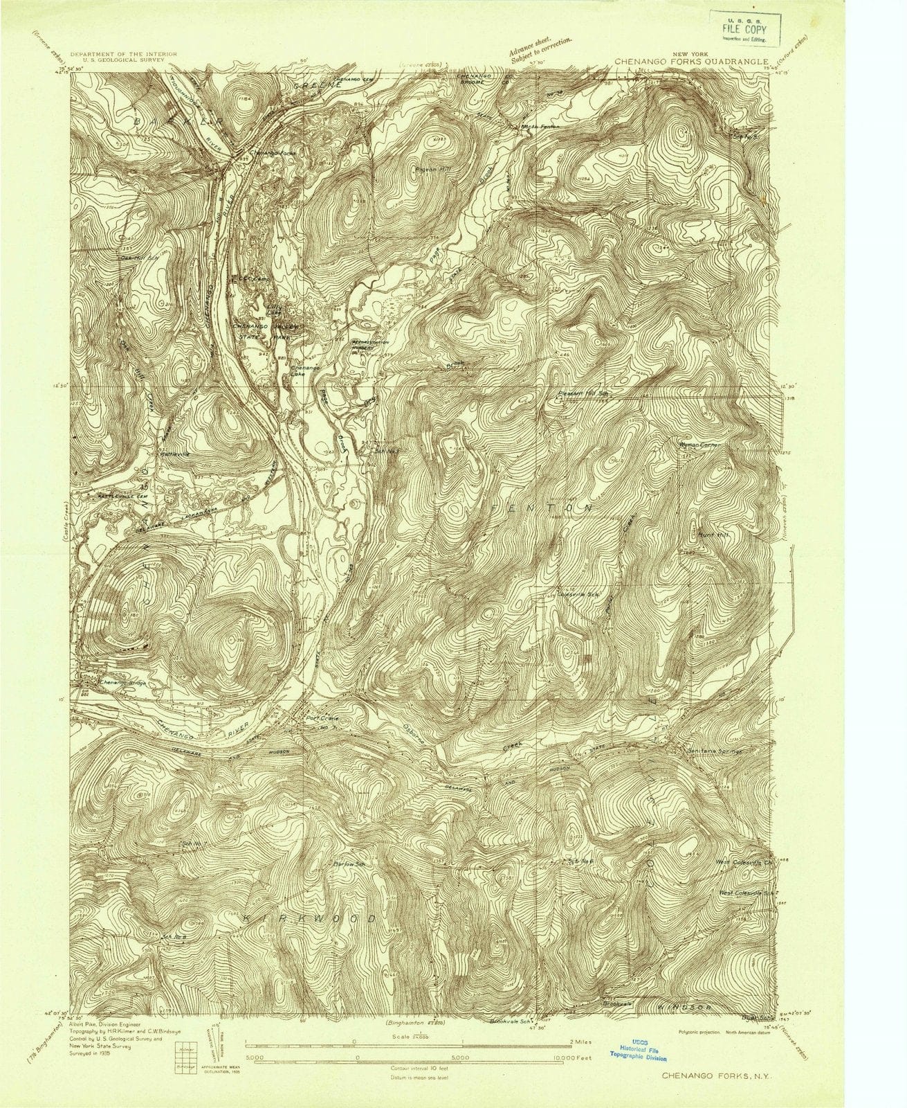 1935 Chenango, NY - New York - USGS Topographic Map
