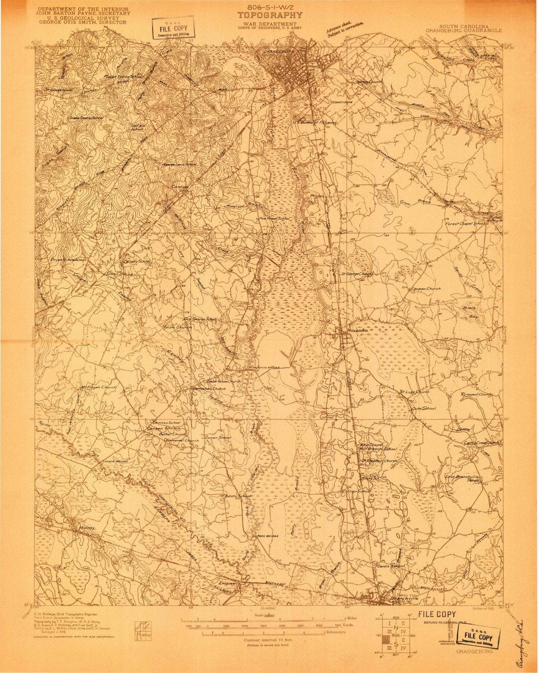 1920 Orangeburg, SC - South Carolina - USGS Topographic Map