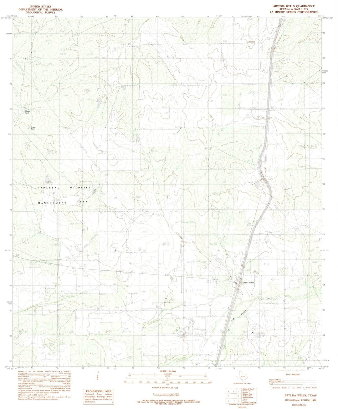 1982 Artesia Wells, TX - Texas - USGS Topographic Map