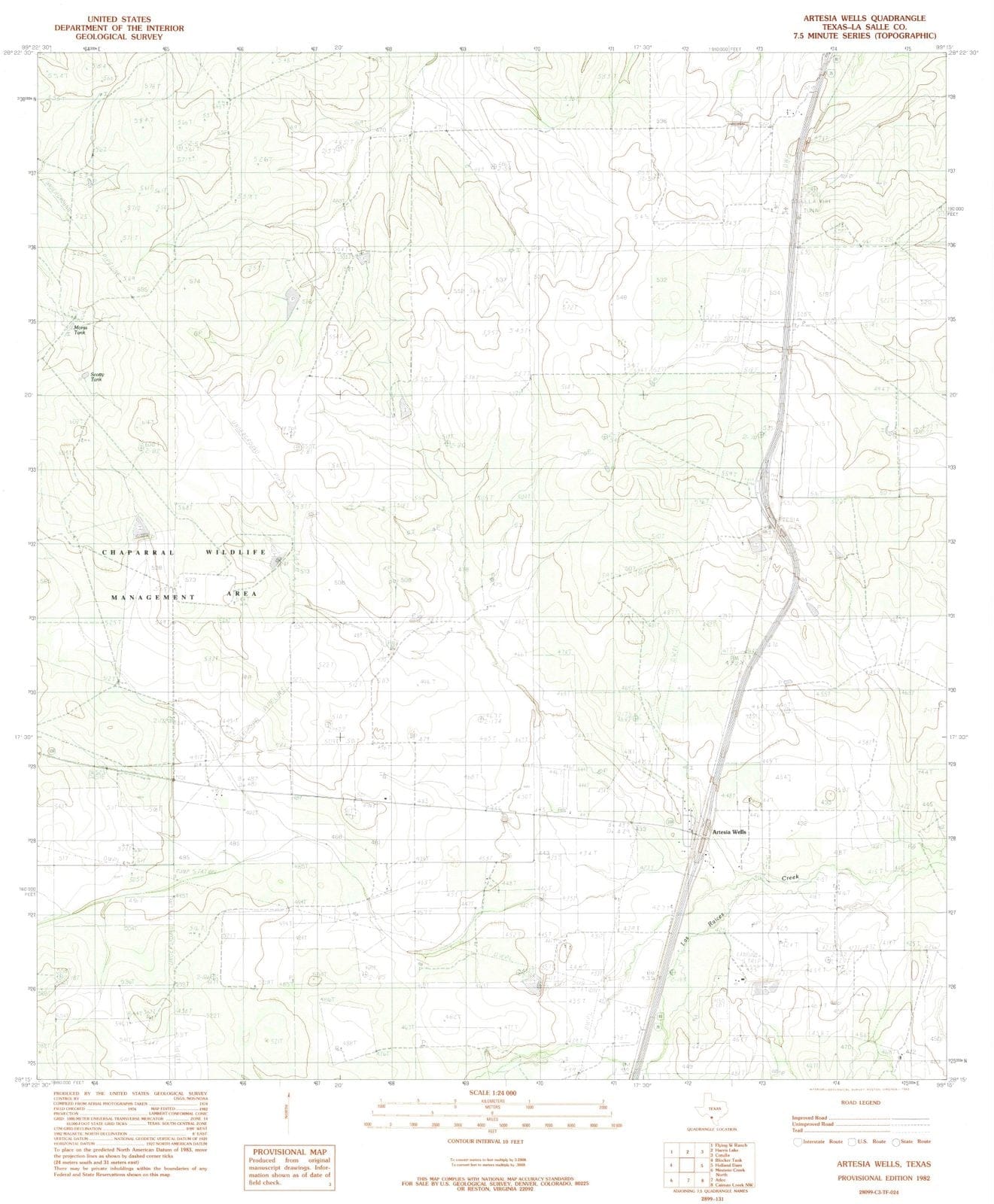 1982 Artesia Wells, TX - Texas - USGS Topographic Map