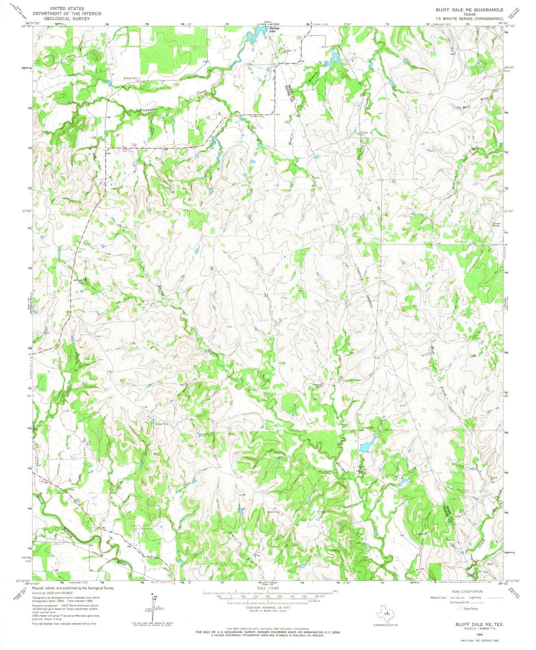 1965 Bluffale, TX - Texas - USGS Topographic Map v2