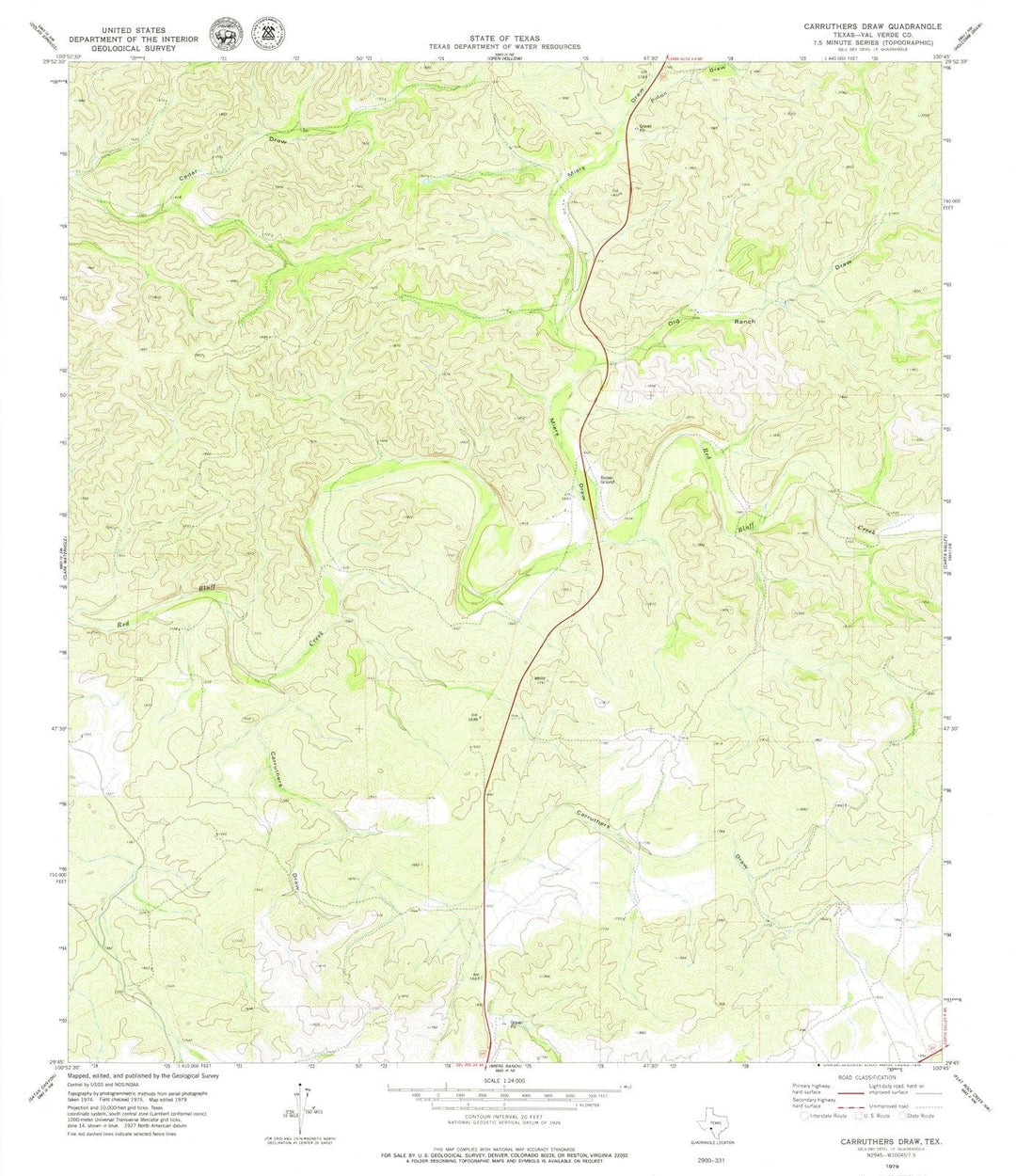 1979 Carruthersraw, TX - Texas - USGS Topographic Map