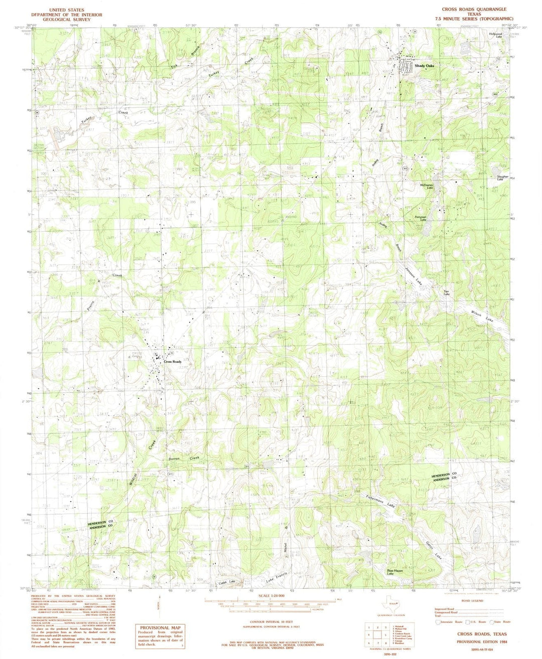 1984 Cross Roads, TX - Texas - USGS Topographic Map