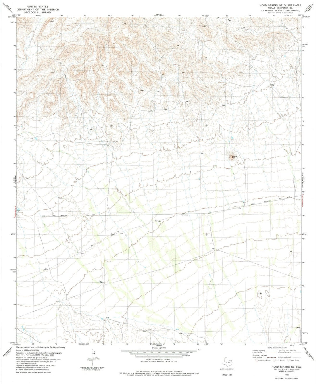 1983 Hood Spring, TX - Texas - USGS Topographic Map v2
