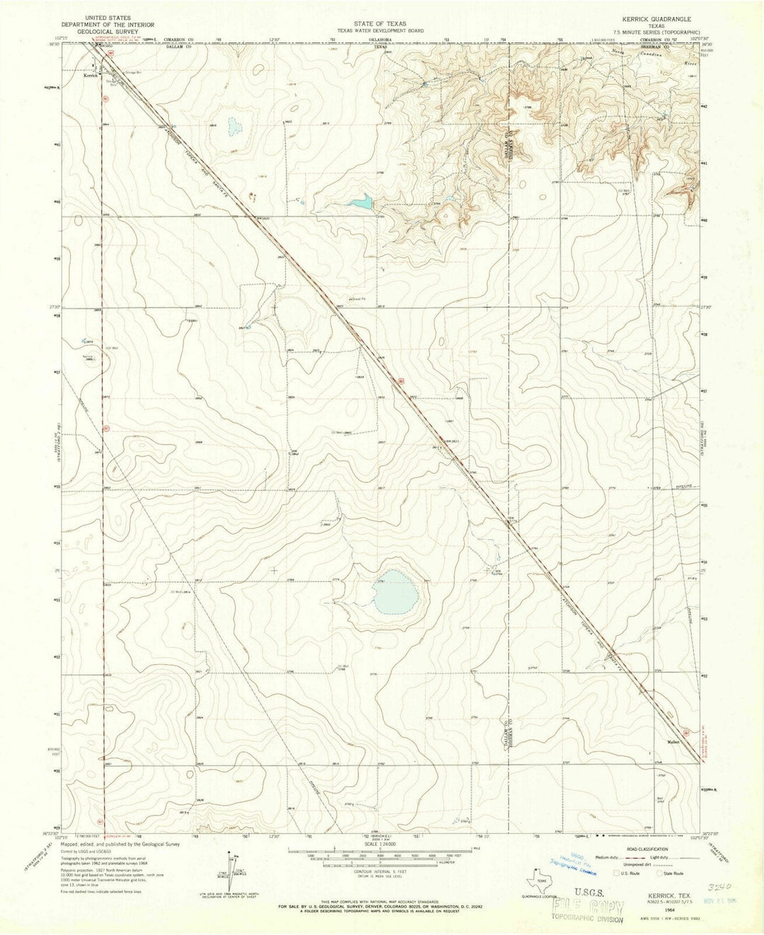 1964 Kerrick, TX - Texas - USGS Topographic Map