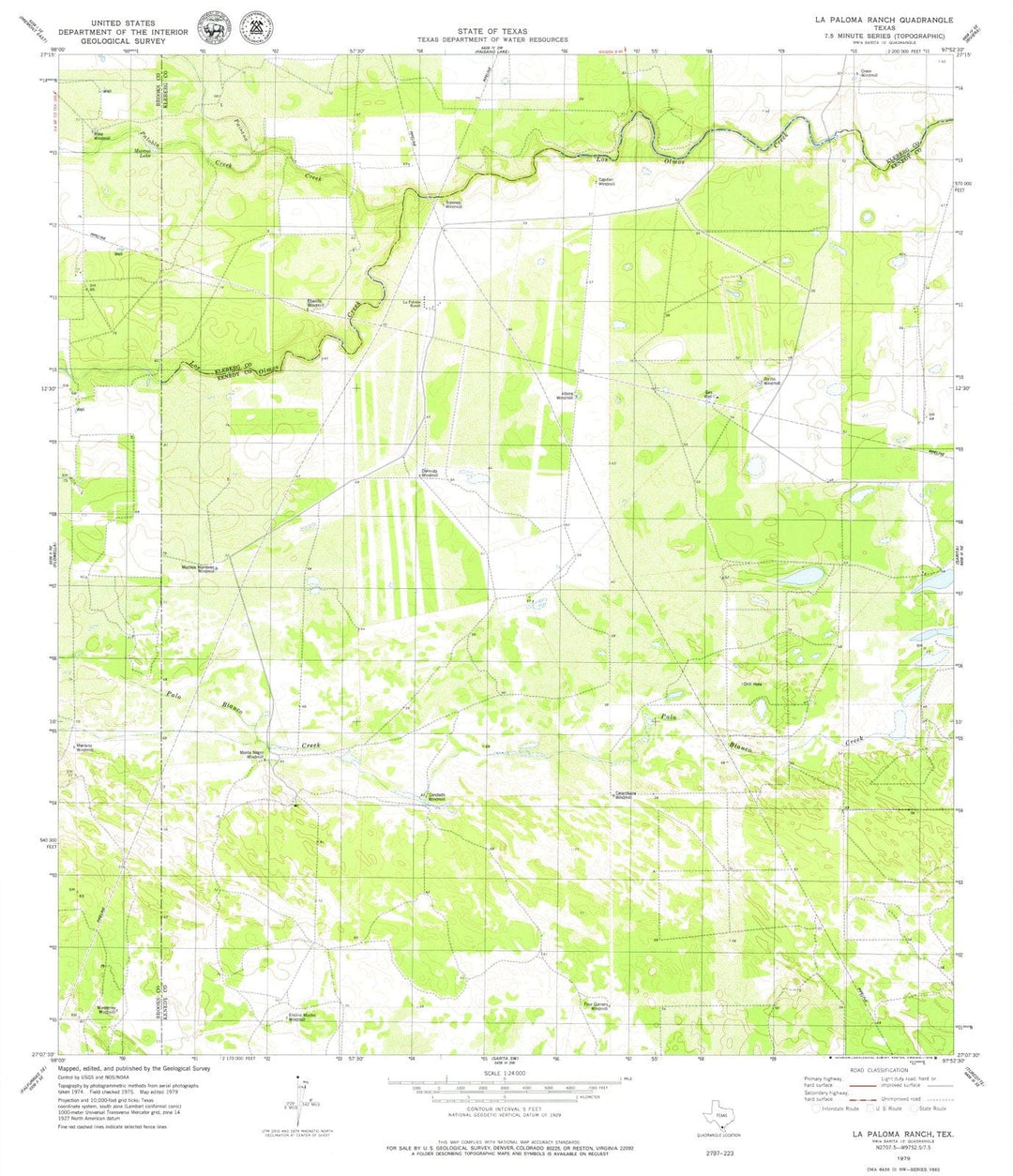 1979 La Paloma Ranch, TX - Texas - USGS Topographic Map