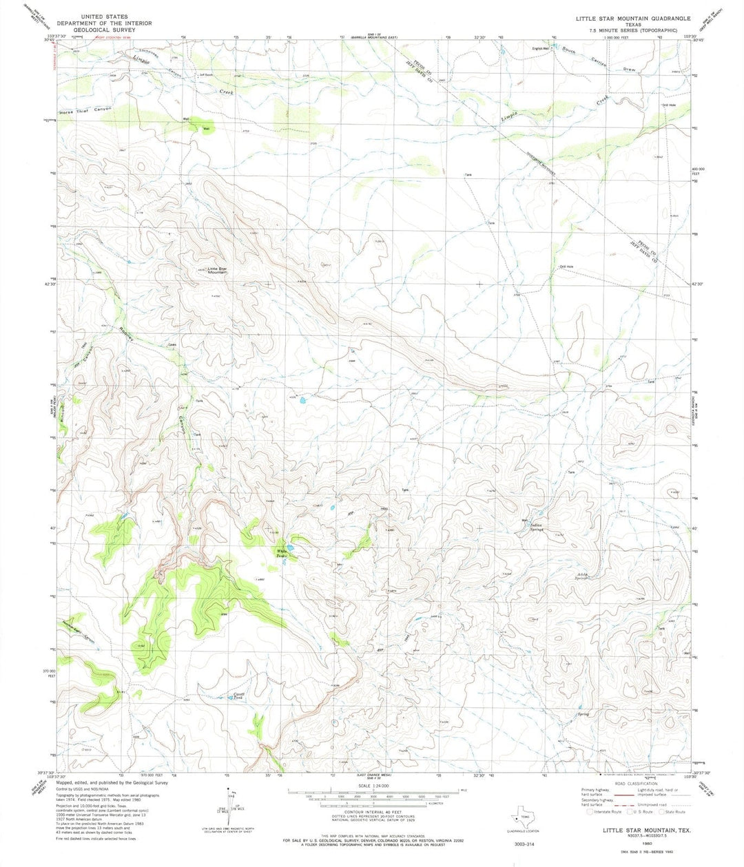 1980 Little Star Mountain, TX - Texas - USGS Topographic Map