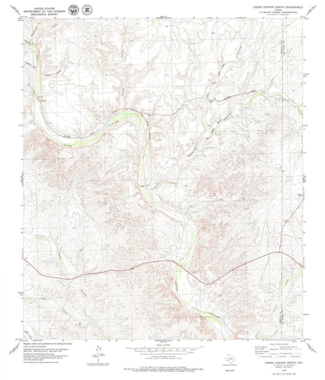 1979 Lozier Canyon North, TX - Texas - USGS Topographic Map