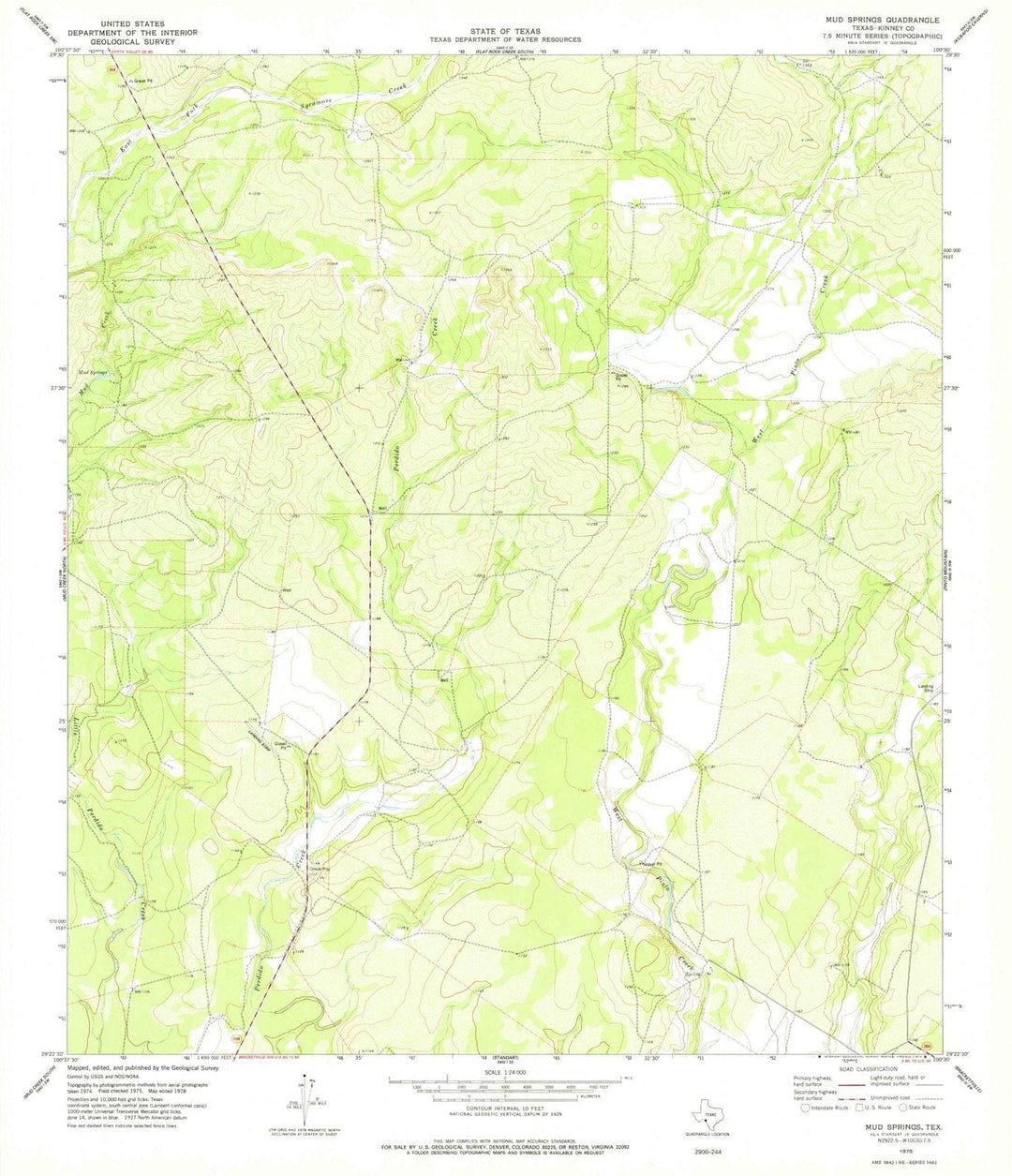 1978 Mud Springs, TX - Texas - USGS Topographic Map