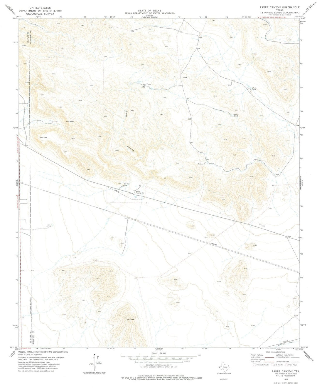 1978 Padre Canyon, TX - Texas - USGS Topographic Map