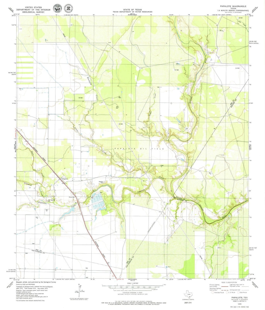 1979 Papalote, TX - Texas - USGS Topographic Map