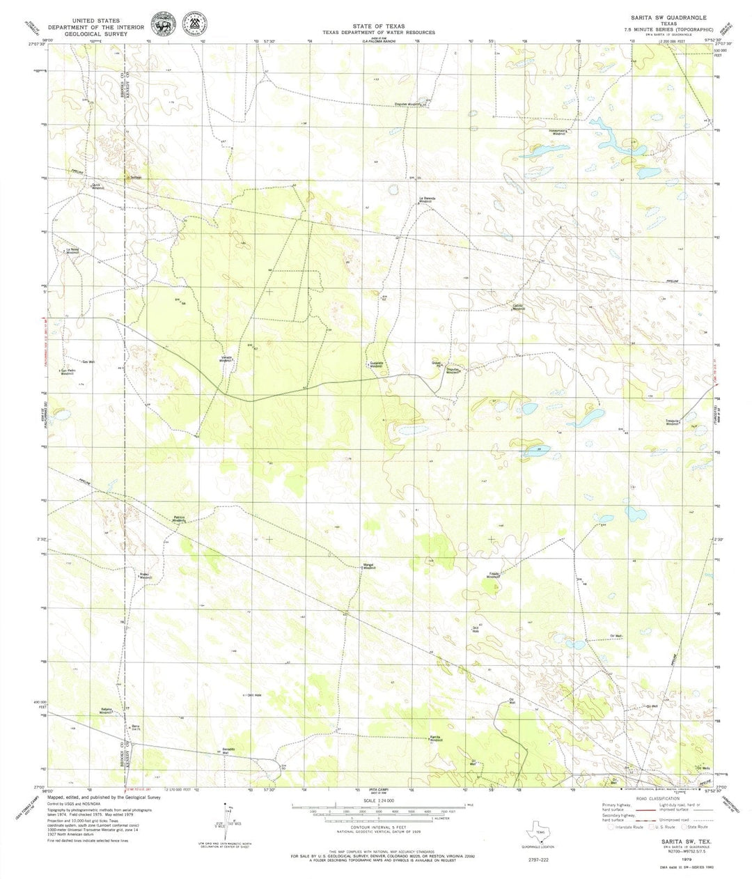 1979 Sarita, TX - Texas - USGS Topographic Map