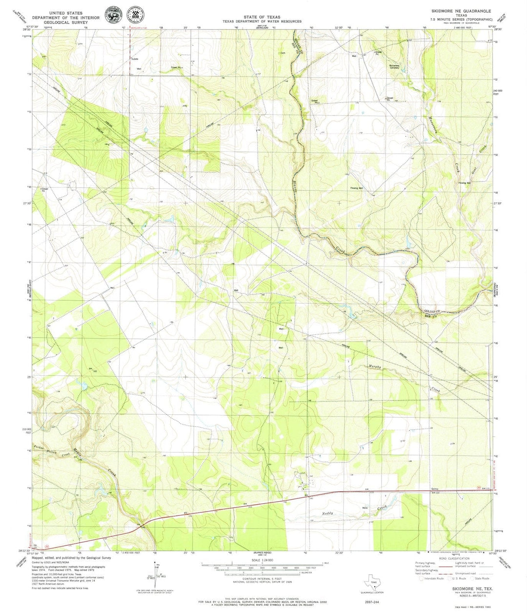 1979 Skidmore, TX - Texas - USGS Topographic Map