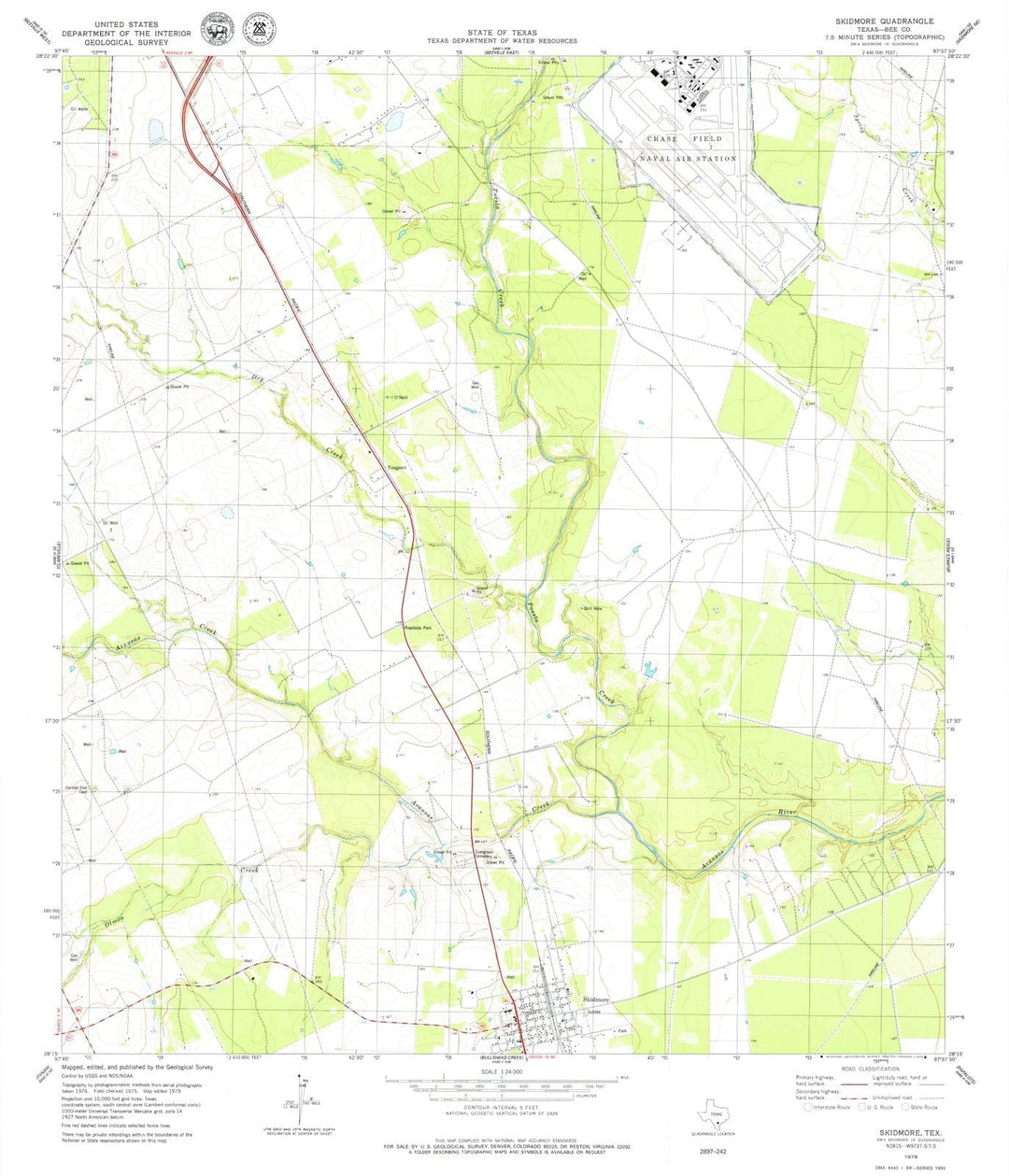 1979 Skidmore, TX - Texas - USGS Topographic Map v2