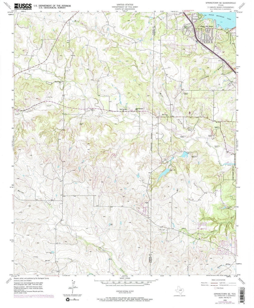 1955 Springtown, TX - Texas - USGS Topographic Map