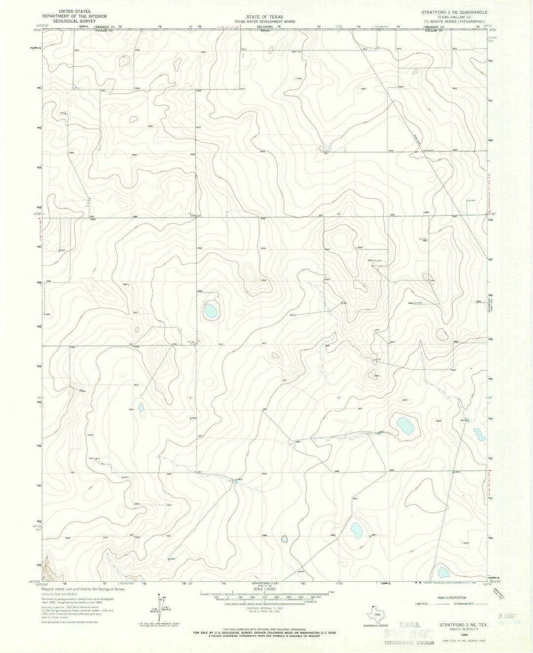 1964 Stratford 2, TX - Texas - USGS Topographic Map v2