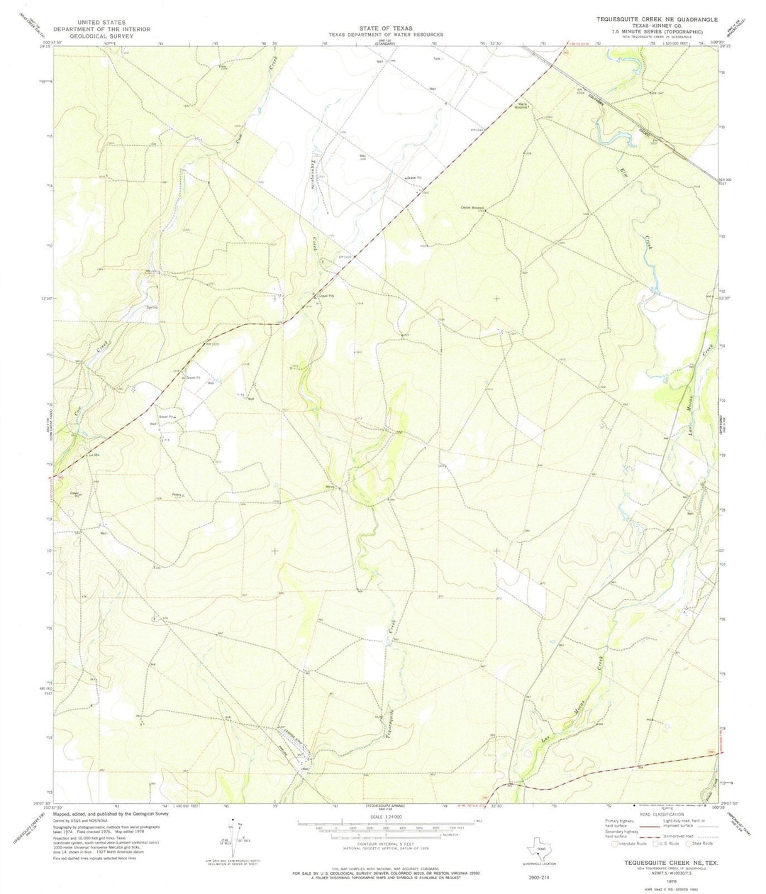 1978 Tequesquite Creek, TX - Texas - USGS Topographic Map