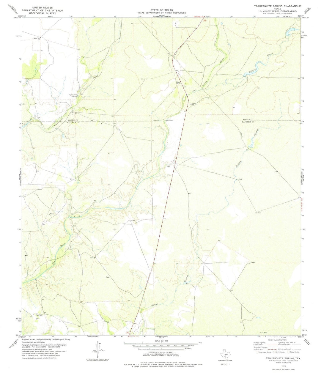 1978 Tequesquite Spring, TX - Texas - USGS Topographic Map
