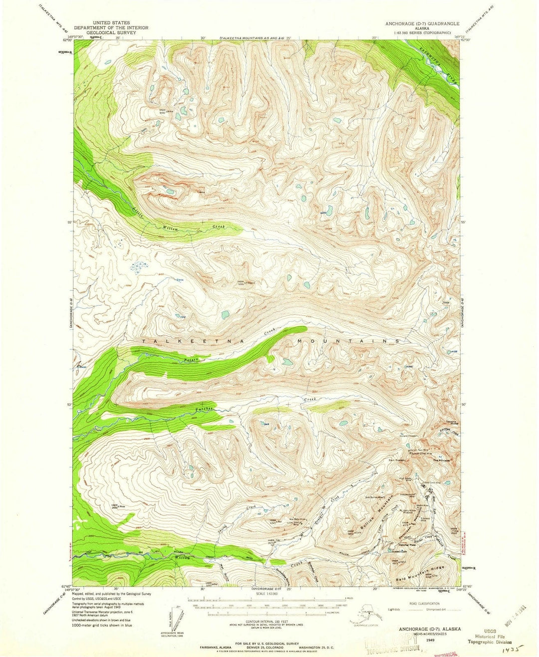 1949 Anchorage, AK - Alaska - USGS Topographic Map v2