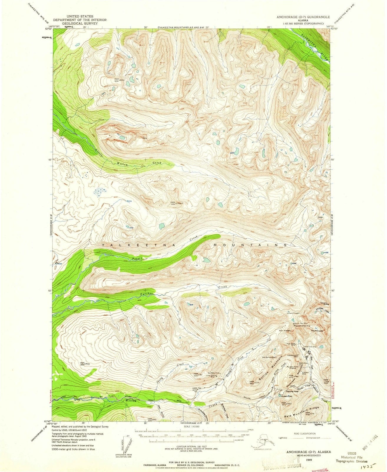 1949 Anchorage, AK - Alaska - USGS Topographic Map v2