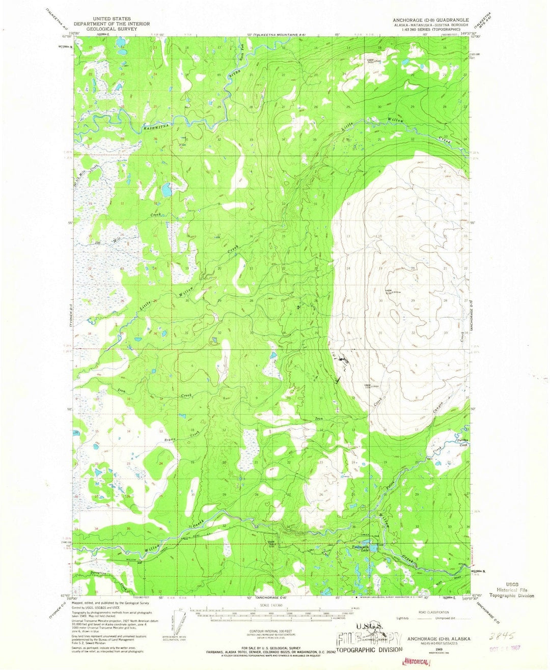 1949 Anchorage, AK - Alaska - USGS Topographic Map v3