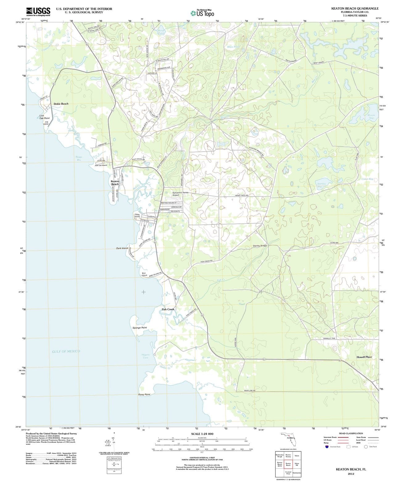 2012 Keaton Beach, FL - Florida - USGS Topographic Map