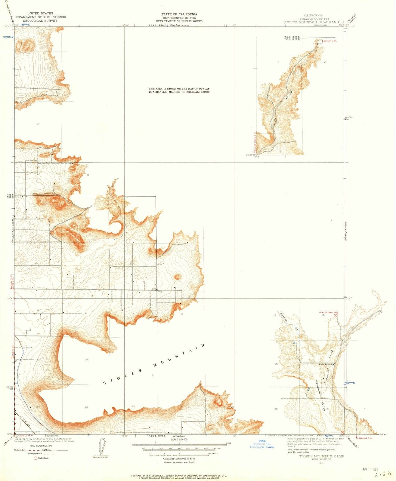 1921 Stokes Mountain, CA - California - USGS Topographic Map