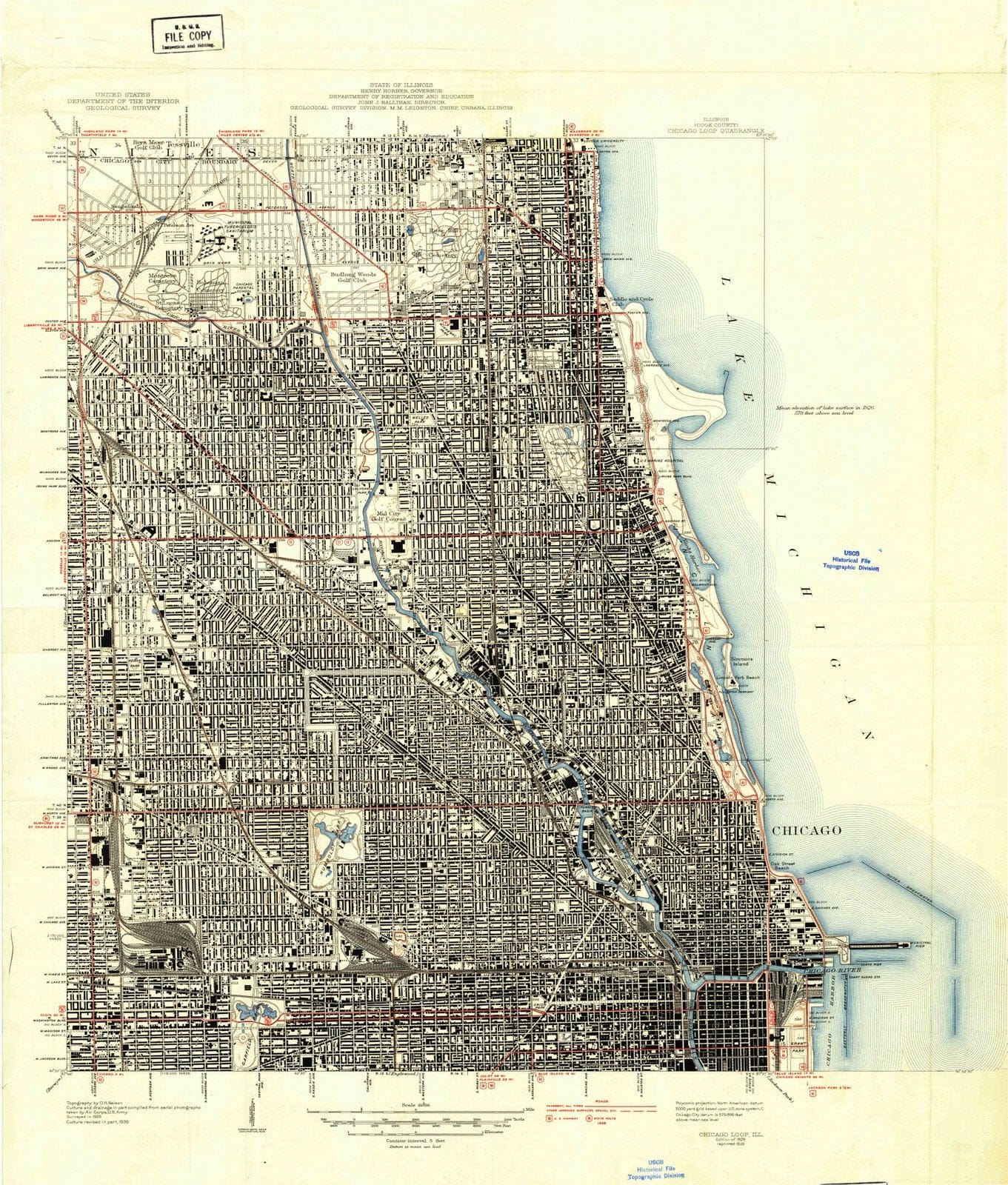 1929 Chicago, IL - Illinois - USGS Topographic Map