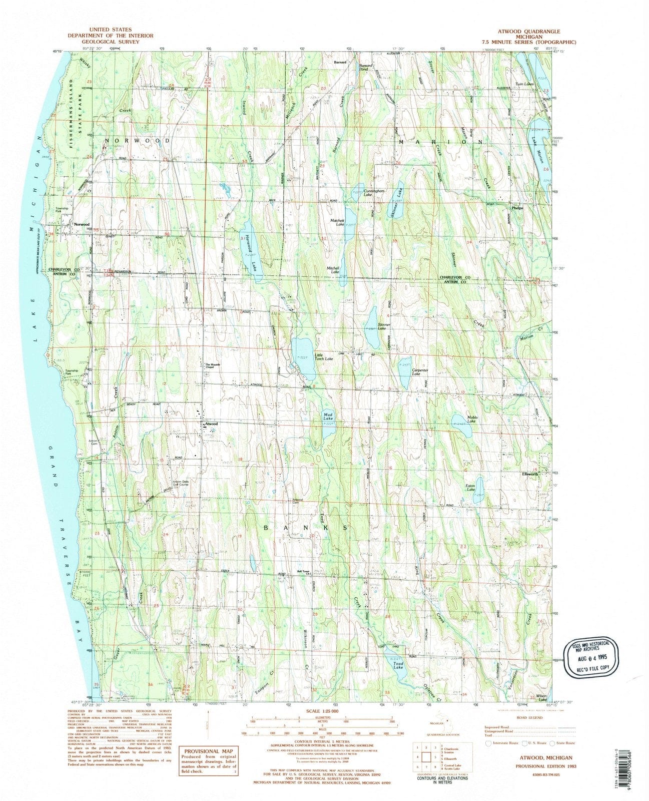 1983 Atwood, MI - Michigan - USGS Topographic Map