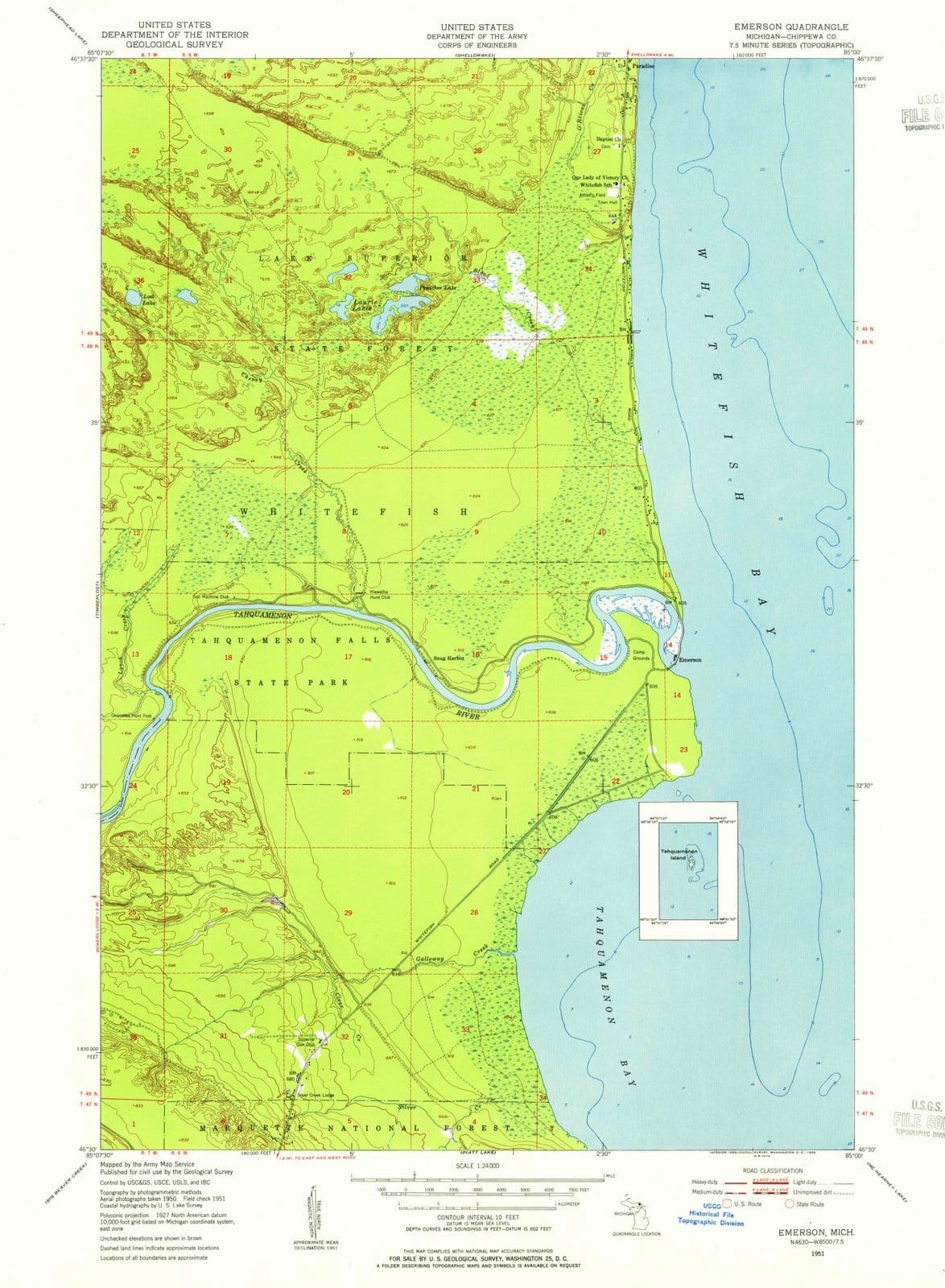 1951 Emerson, MI - Michigan - USGS Topographic Map