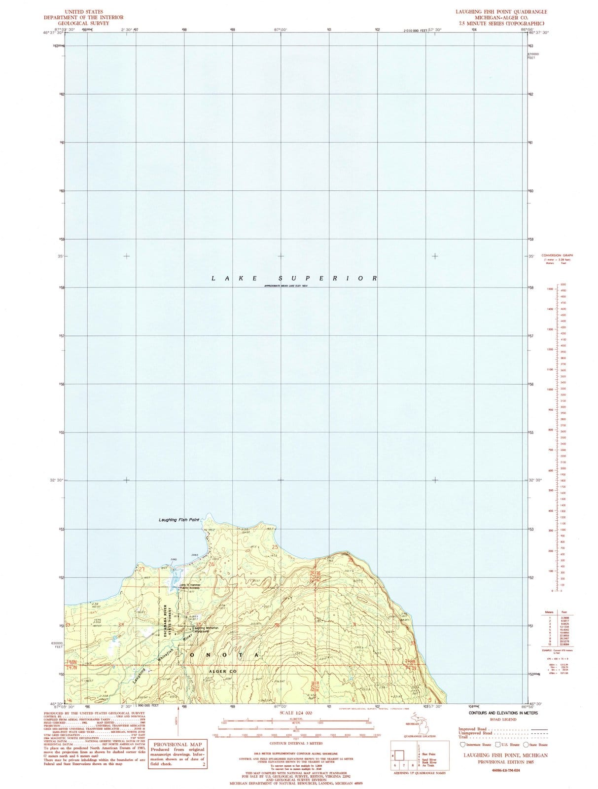 1985 Laughing Fish Point, MI - Michigan - USGS Topographic Map