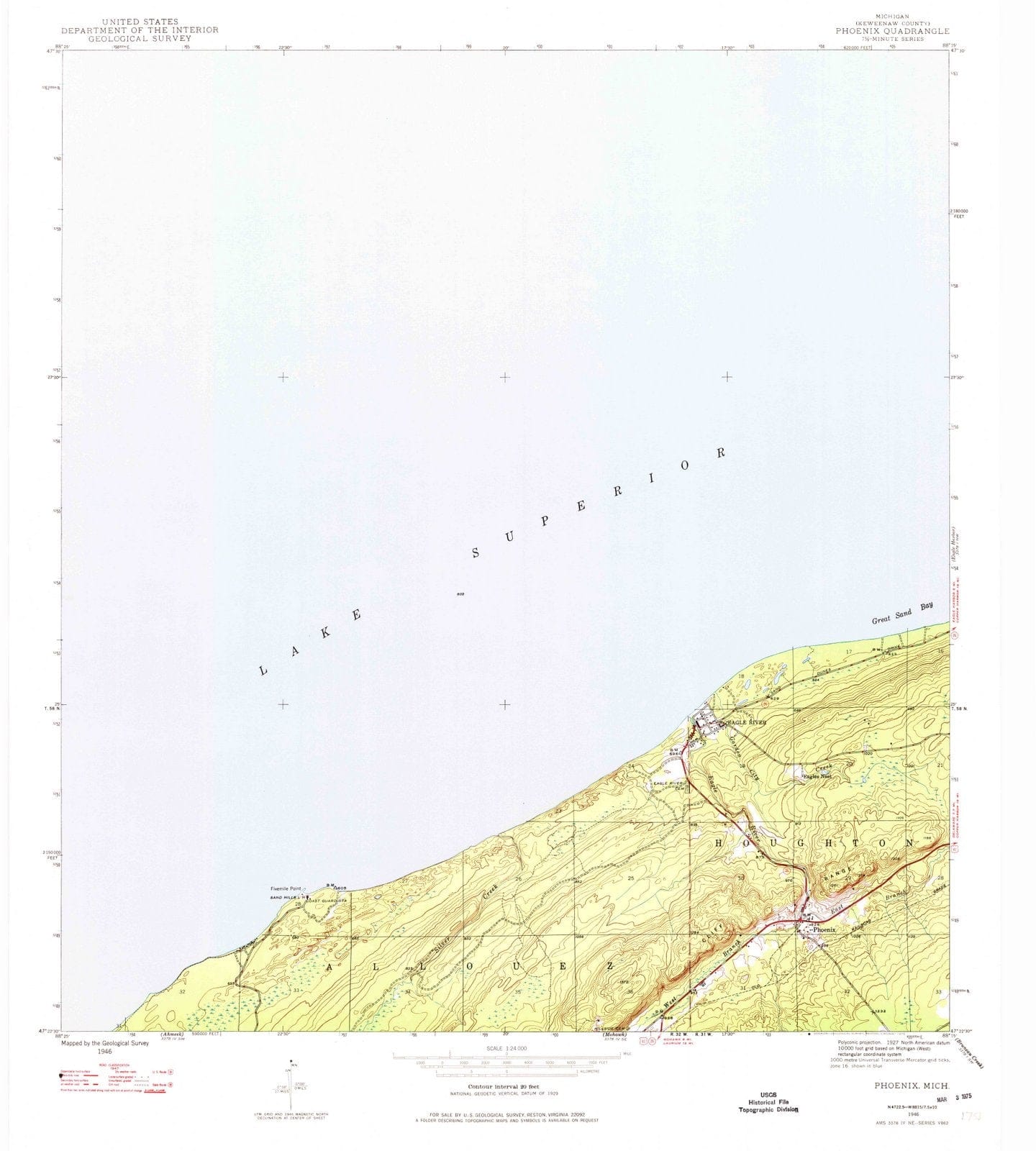1946 Phoenix, MI - Michigan - USGS Topographic Map