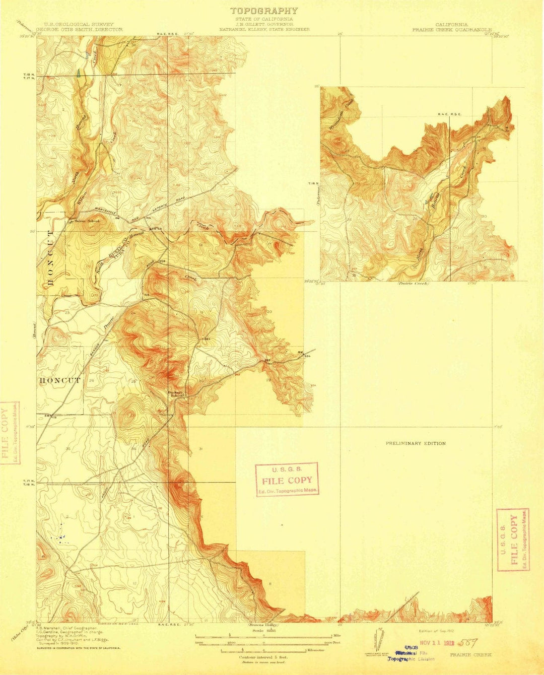1912 Prairie Creek, CA - California - USGS Topographic Map