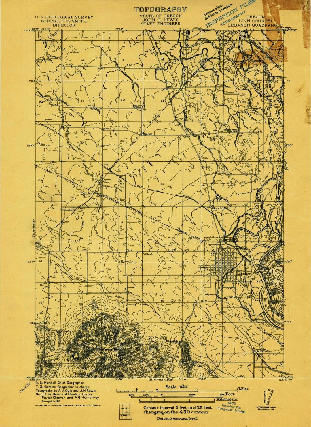 1911 Lebanon, OR - Oregon - USGS Topographic Map